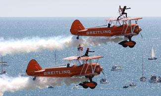 Saturday Flying display. Breitling Wingwalkers.