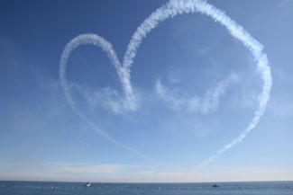 Saturday Flying display. One of the many hearts in the sky  during the displays.