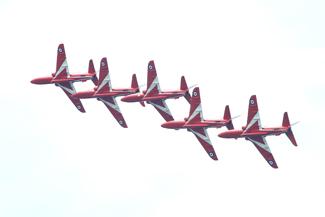 Saturday Flying display. The Red Arrows.