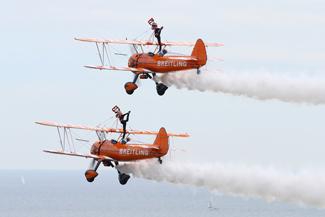 Pictures from the final day of the Bournemouth Air Festival 2011. Breitling Wingwalkers.
