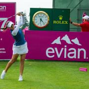 26/07/2019. Ladies European Tour 2019. The Evian Championship, Evian Royal Resort, Evian Les Bains, France. 25-28  July 2019. Georgia Hall of England during the first round. Credit: Tristan Jones.