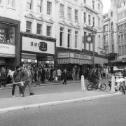 Fascinating photo of Old Christchurch Road pictured here in the early 1970s showing Plummers the department store to the right and WH Smith, Hope Brothers, House of Bewlay a tobacconist on the opposite side.  Photo: Grahame Austin Collection..