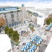 An artist's impression of what the town square could look like
