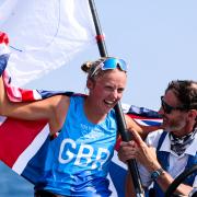 Great Britain’s Emma Wilson has won the bronze medal in the women’s windsurfer RS:X at the Tokyo Olympics. Picture from © Sailing Energy / World Sailing