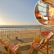This beach pod has views overlooking Boscome Pier and beyond. All pictures: Rightmove