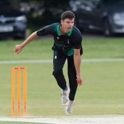 Brad Currie of Dorset bowling during the Dorset County Cricket Club v Buckinghamshire County Cricket Club one day NCCA Trophy group 4 at Dorchester - 12th June 2022.  Picture Credit: Graham Hunt Photography