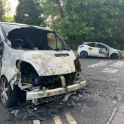 At least two cars were burned out in Wimborne