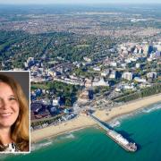 Vikki Slade. Aerial picture of Bournemouth.