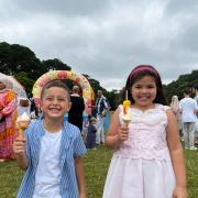 Children enjoying ice cream at Bournemouth's Eid al-Adha celebrations.