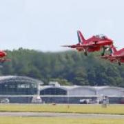 The Red Arrows depart Bournemouth Airport