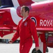 HERO: Flt Lt Jon Egging at Bournemouth airport. Picture: Mike Boss.