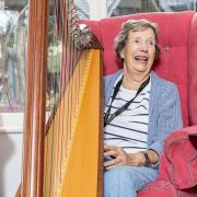 Georgina Chesters, 89, plays the harp for the first time in more than 60 years