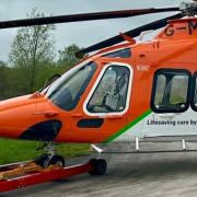 The iconic green and yellow helicopter has gone off for its yearly maintenance work, leaving the ambulance service with a Magpas air ambulance helicopter.