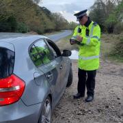 Officers stop cars in New Forest