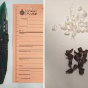 A quantity of Class A Drugs were recovered and one of the males was found in possession of a lock knife