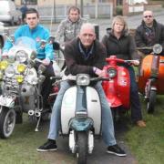 PARADE: Colin McDonald, centre, and fellow scooter riders are meeting to pay their respects