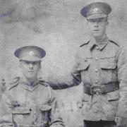 BROTHERS: Brothers Fred Badcock of 2/1st Hampshire Regt and William 'Charlie' Badcock of 2nd Hampshire Regt