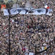 DEFIANCE: Millions gathering in Paris last Sunday