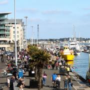 Crowds on Poole Quay