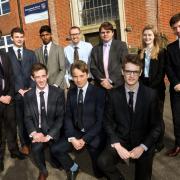School report at Bournemouth School. Pictured are head teacher Dr Dorian Lewis, deputy head Jamie Anderson and the new senior prefect team.