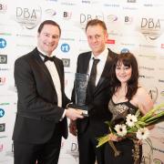 GROWING CONCERN: Greg Ford of Advanced Exchequer with Jonathan Davies and Hayley Evans of the Training Room, winner of the Business Growth Award at the 2015 Dorset Business Awards