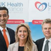 SUPPORT: The sponsors of the UK Health Insurance Invest in Dorset Award. L-r Hooshiar Mires, operations director and Kirstie Pruett, sales and key relationship manager and Adam Sherring, sales director
