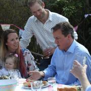 Prime Minister, David Cameron visiting a family and having a BBQ in Lytchett Matravers in 2015