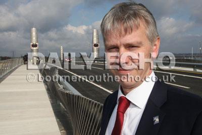 Poole's Twin Sails bridge opens to traffic on April 4, 2012. Picture of Julian McLaughlin, Head of Transportation Services.