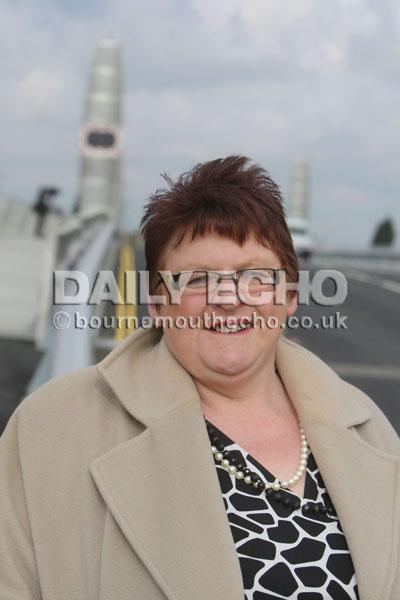 Poole's Twin Sails bridge opens to traffic on April 4, 2012. Picture of Cllr Elaine Atkinson.