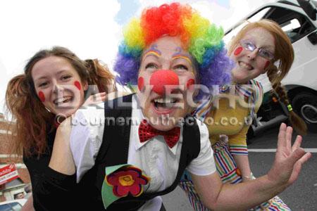 Winton Carnival 2012. Clowns from Leaps and Bounds Day Nursery. 