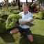 DISGUSTED: Head gardener Robin Garrett in the vandalised garden