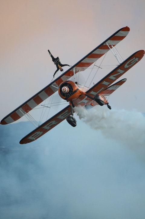 The first evening of Night Air at the Bournemouth Air Festival. 
Breitling Wing Walkers. 