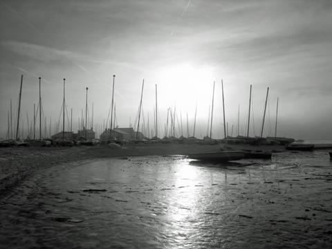 All the pictures from the Christchurch section of the book. Mudeford Quay boats on a snowy morning in February 2012 by Rachel McCormick.