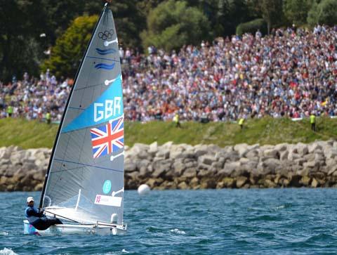 Ben Ainslie in front of the Nothe