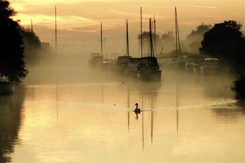 Autumnal sunrise over the River Frome at Wareham. Patsy Glazier
