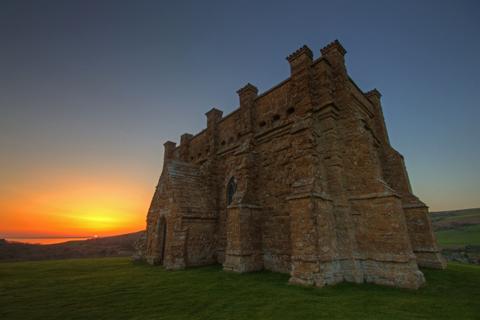 Watching the sunset from St Catherine's Chapel, Abbotsbury by Kevin Westmancott 