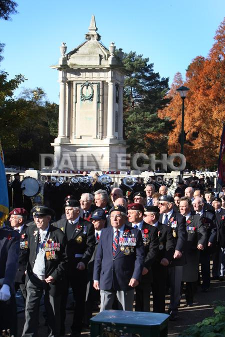 Hundreds packed Bournemouth's Central Gardens for a Remembrance Day service on Sunday 11th November, 2012.
