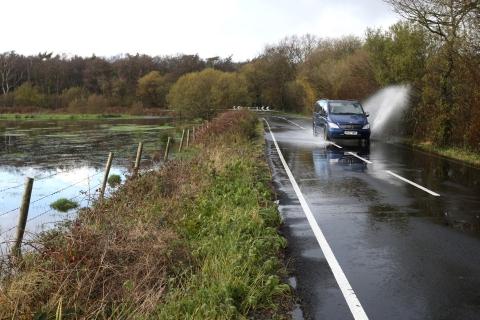 Flooding on the Avon Causeway. Picture by Richard Crease.