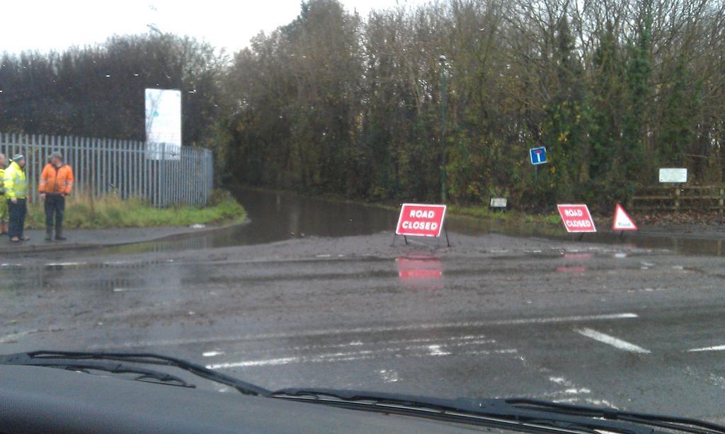 Millhams Road closed. Tweeted by Lee Archer