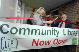 OPENING TIME: Former BBC journalist Kate Adie opens Puddletown Library, much to the delight of villagers