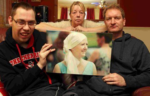 Zoe's brother Jack, mum Shirley and fiance Steve Clarke