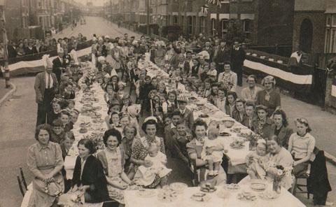 VE Day street party in Wheaton Road, 1945
