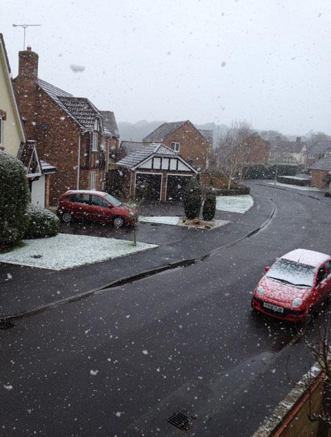 Bournemouth Echo: Snow settling in Verwood Bournemouth Echo: Snow settling in Verwood