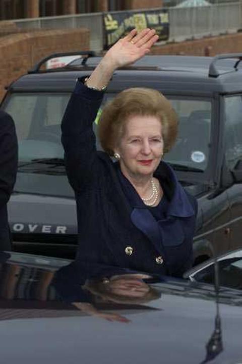 Margaret Thatcher at the Conservative conference in October 2000