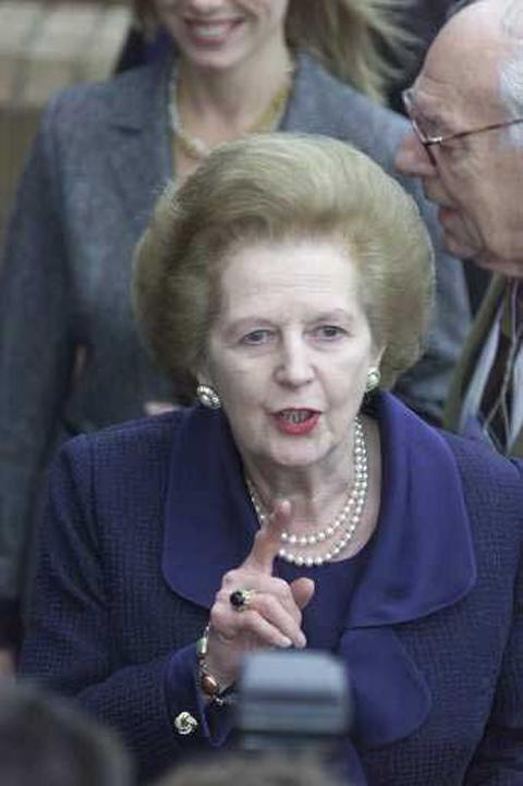 Margaret Thatcher at the Conservative conference in October 2000