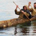 Reuben Hawkwood, Brownsea head ranger, (rear) with presenter Tom Hepworth