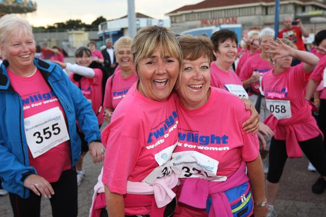 Twilight Walk along Bournemouth Seafront to raise money for the Womens health and Cancer Unit in the new Jigsaw Buildings at The Royal Bournemouth Hospital.  