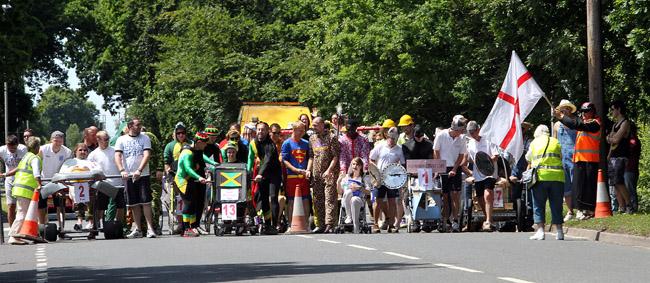 Ferndown's first ever Pram Race takes place to raise money for the John Thornton Young Achievers Foundation.