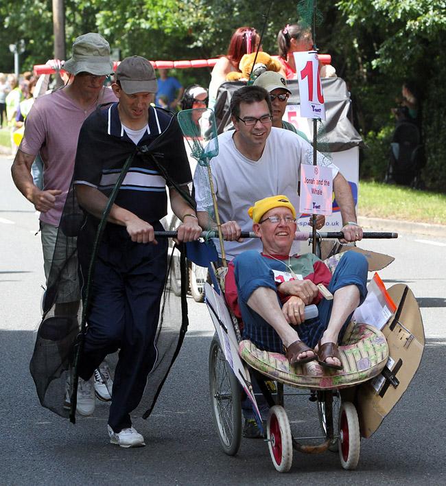 Ferndown's first ever Pram Race takes place to raise money for the John Thornton Young Achievers Foundation.