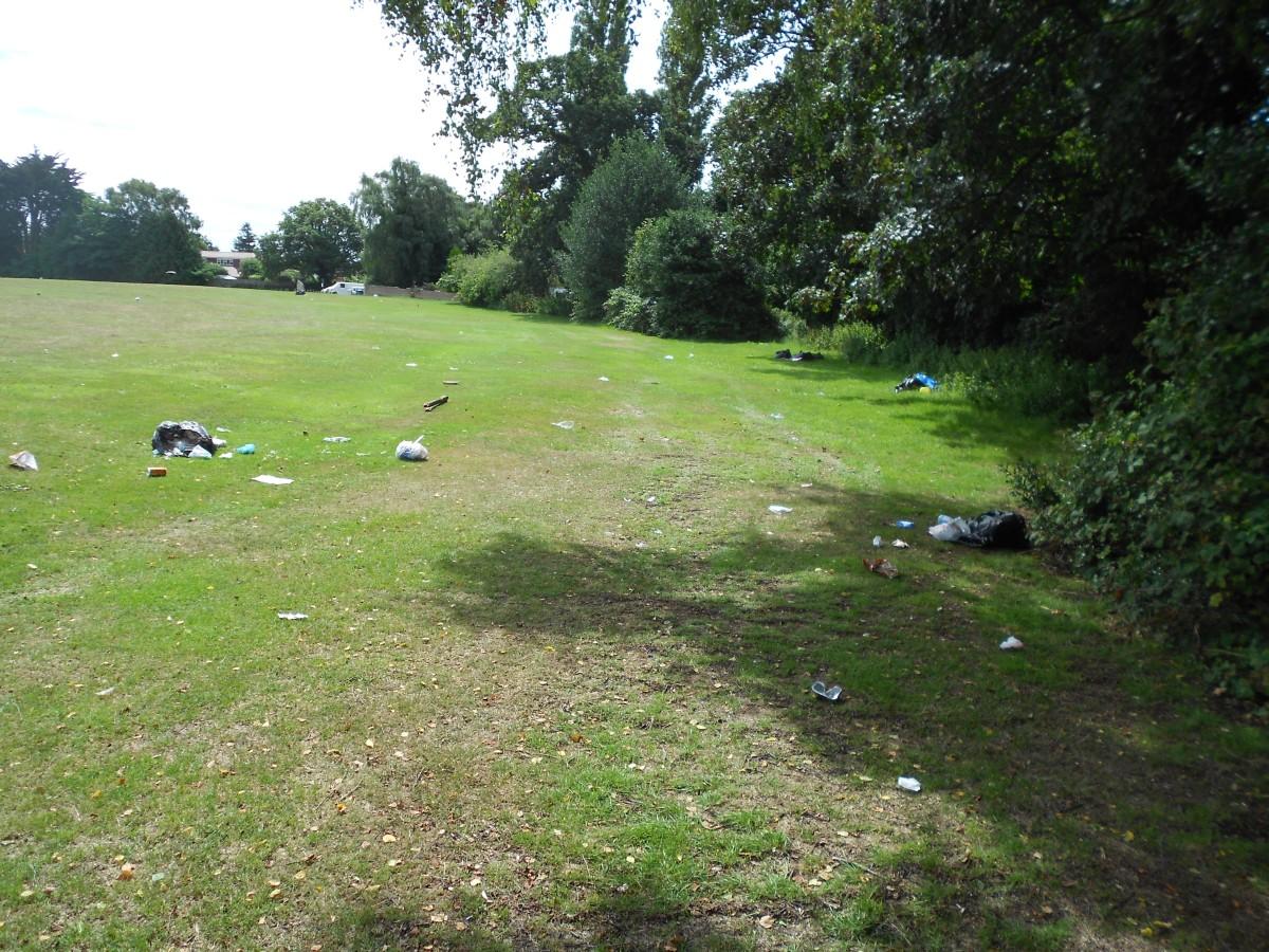 The mess left behind after travellers leave Broadstone Rec 